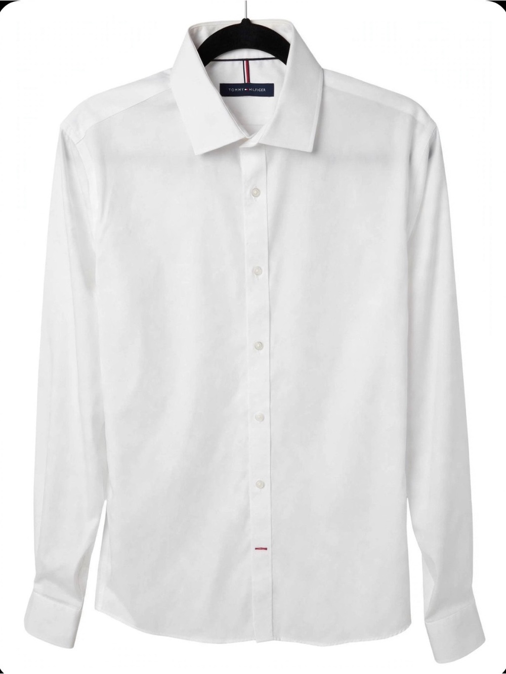 Tommy Hilfiger Men's Slim Fit Non-Iron Dress Shirt - 15.5 34/35 - White